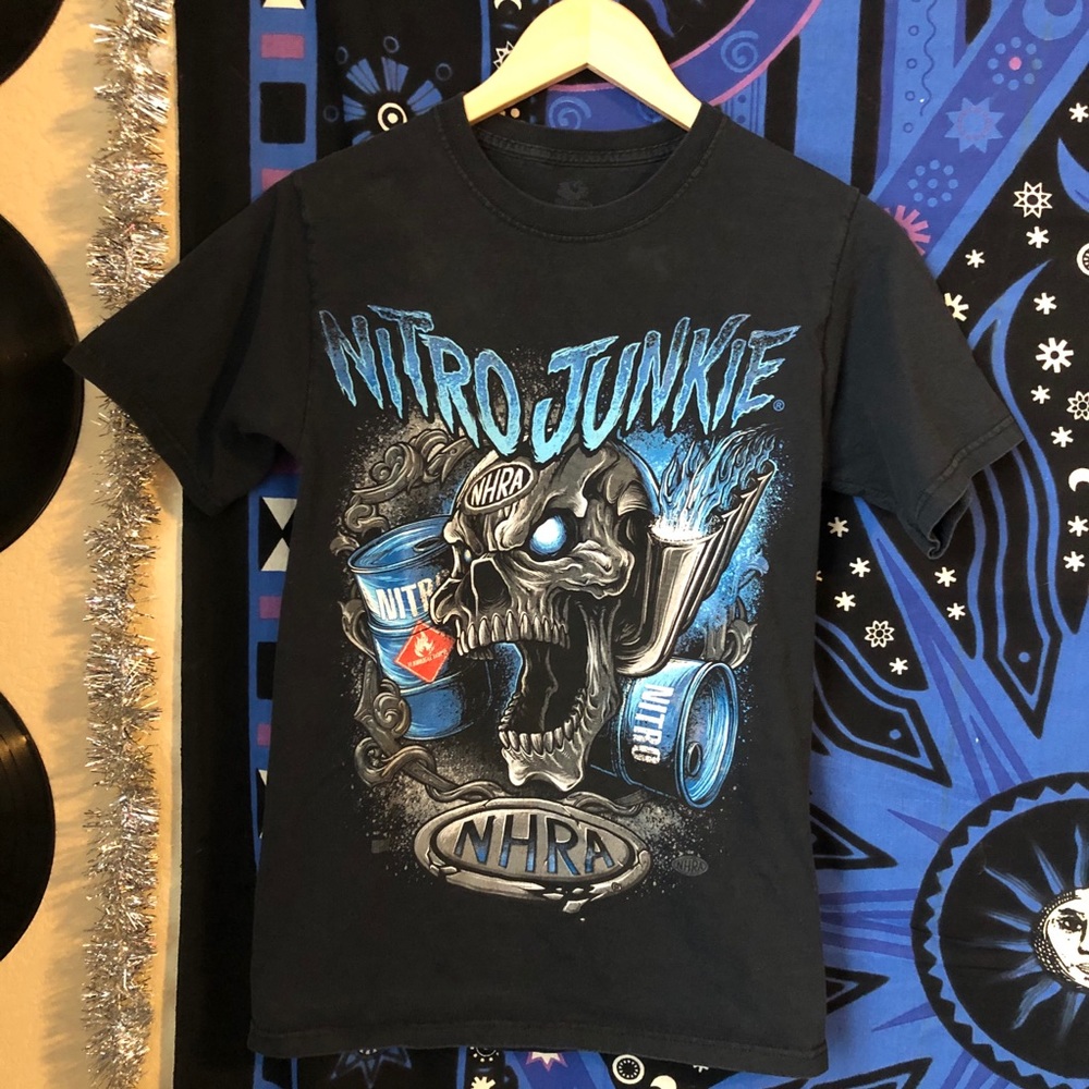 Super Cool NHRA Drag Racing Skull T Shirt